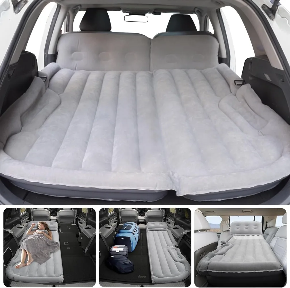 

Inflatable Camping Air Mattress Car Bed Mattress Outdoor Travel Camping Air Bed with Built-in Pump Air Couch Mat F