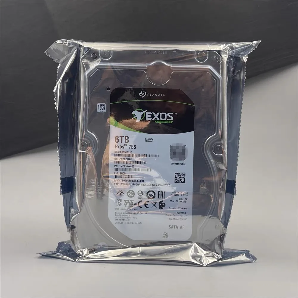 

New EXOS ST6000NM0115 3.5 Inch HDD 6TB 7200 RPM 512e SATA 6Gb/s 256MB Cache Internal Hard Drive For NAS