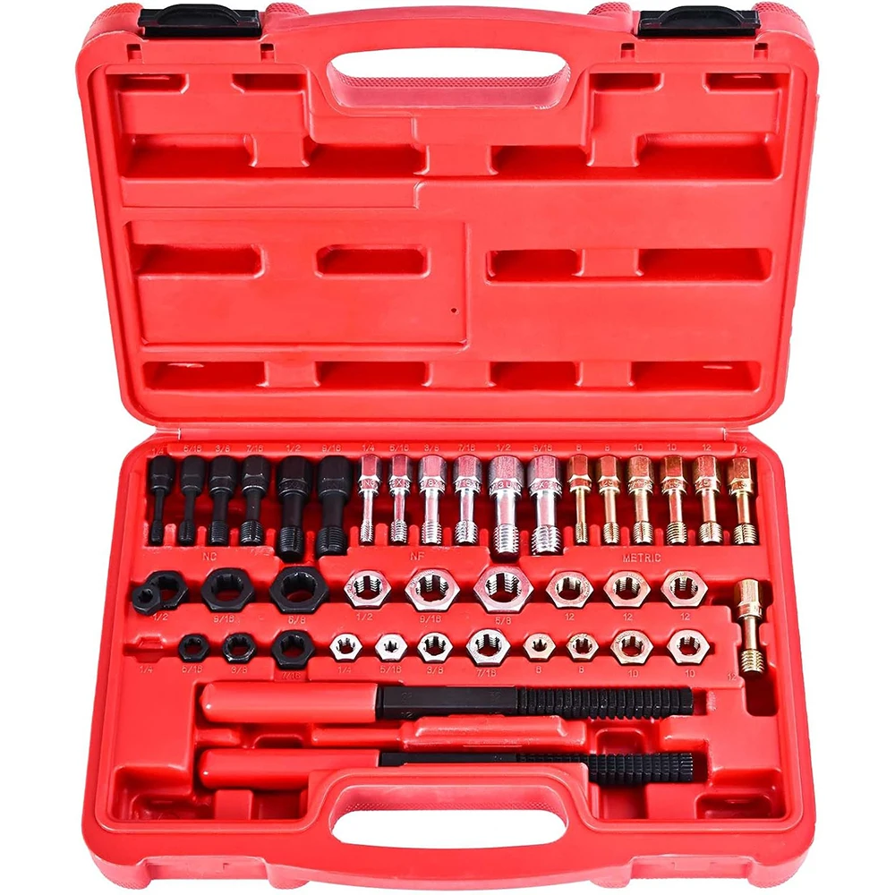 

Набор для восстановления резьбы из 42 предметов: инструмент для ремонта резьбы с размерами UNF, UNC и метрическими