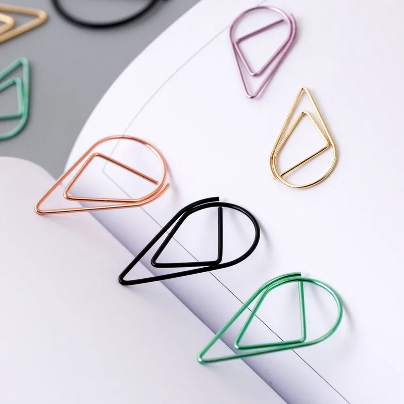 30/50pcs Paper Clip Mini Heart Gold Rose Gold Color Clip Bookmark Binder Office Accessories Paper Binder Clips Patchwork Clip