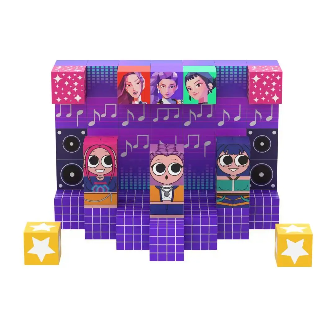 2026KPOP شيطان الصيادين عروسة كارتون اللبنات المغناطيسية كتل Kawaii لعب الأطفال ألعاب تعليمية دمى هدايا على سطح المكتب #6