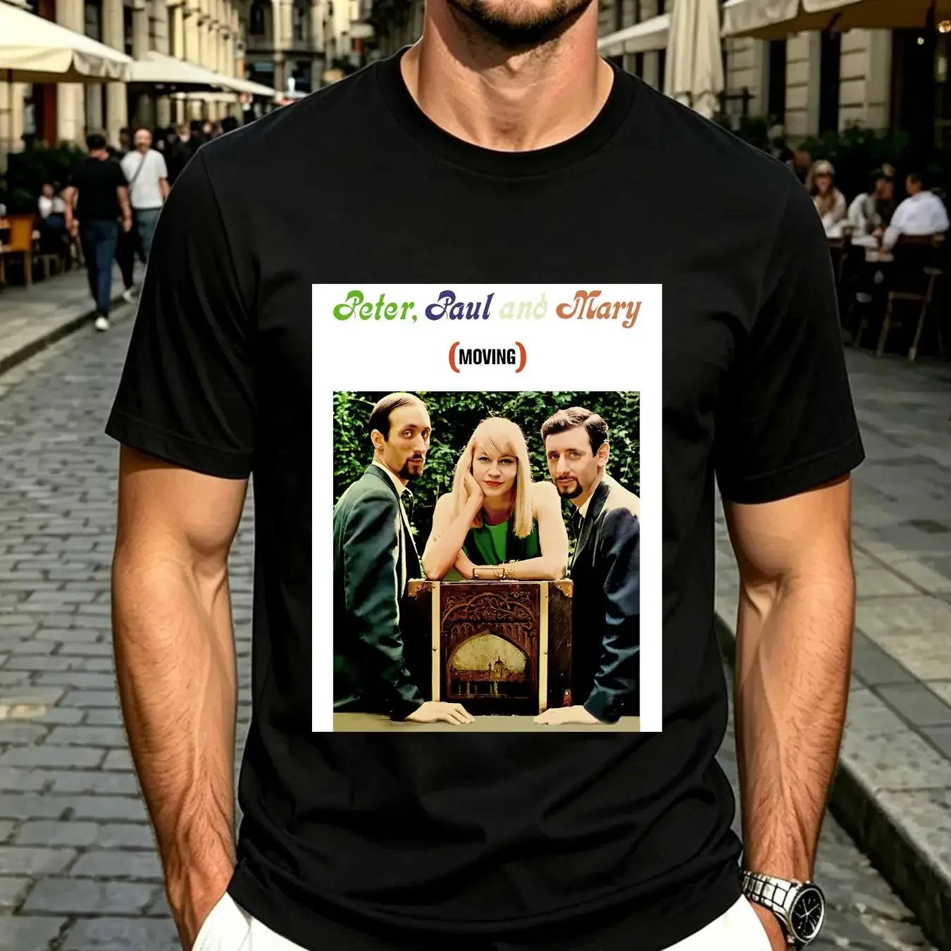 washed T Shirt Moving Peter Paul and Mary Gone the Rainbow Pretty Morning Train long sleeves vintage Washed Soft Unisex fashion