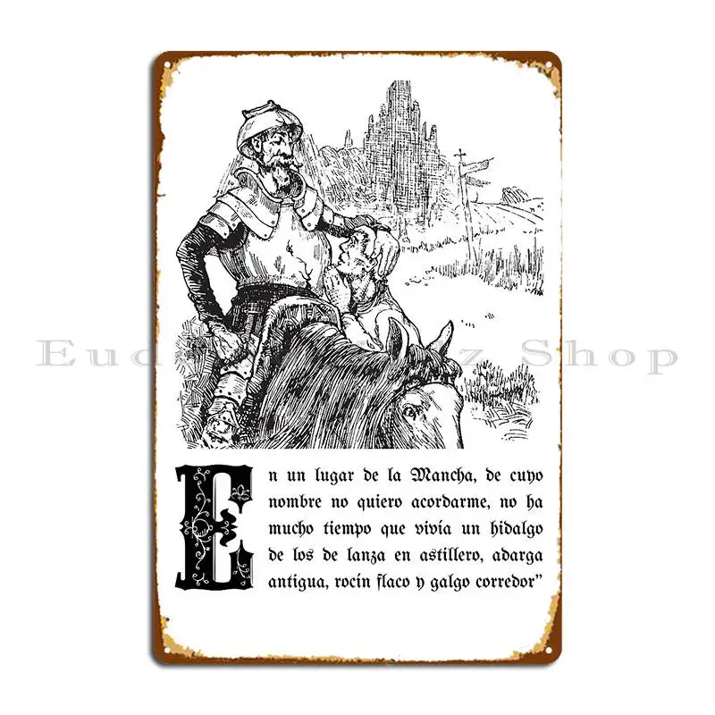 Don Quijote De La Mancha Metal Sign Wall Mural Pub Wall Decor Print Cave Tin Sign Poster