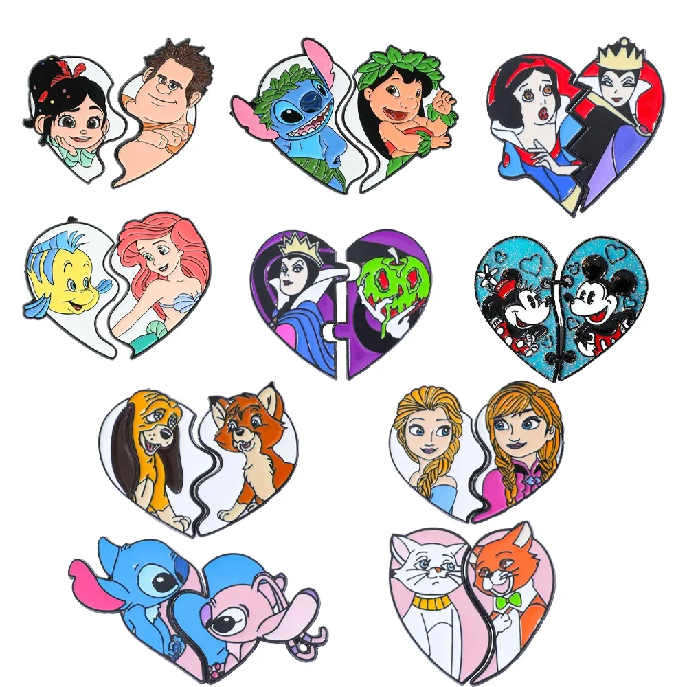 19 قطعة بروش أنيمي رائعة ميكي حورية البحر الأميرة غرزة المينا دبوس ظهره الملابس والمجوهرات شارة معدنية الديكور هدية