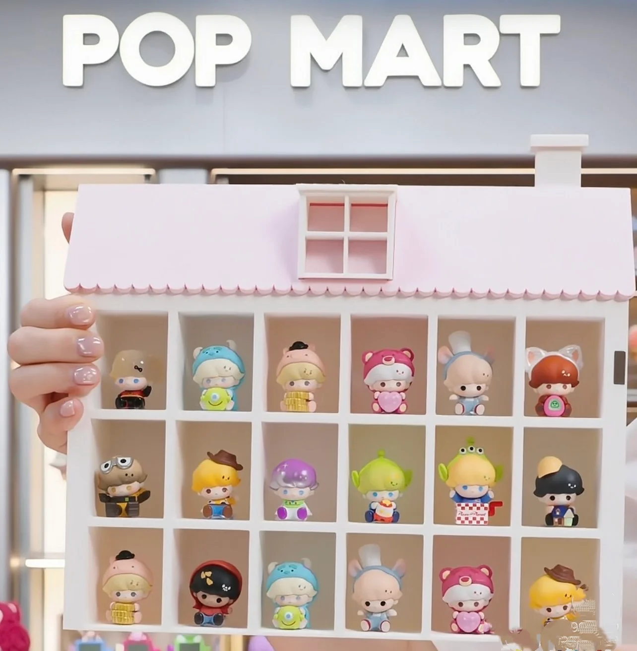 POP MART POP BEAN DIMOO WORLD PIXAR Series Mini Doll Blind BoxToys Cartoon FigurineMystery Box Desktop Ornaments Collection