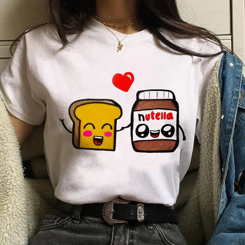 Nutella Grafik koreanischen Stil Original T-Shirt 90er Jahre Mode niedlichen Cartoon Kawaii Freizeit kleidung für Männer und Frauen