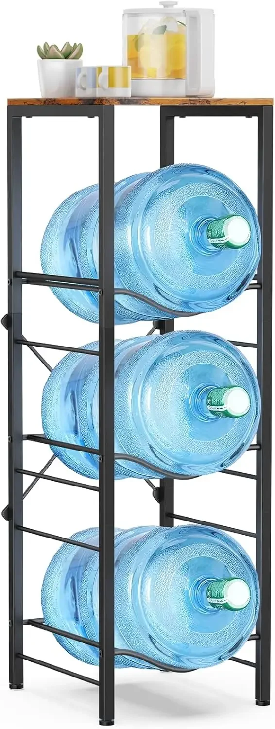 

3-Tier 5 Gallon Water Jug Holder with Storage Shelve,5 Gallon Water Bottle Holder,Water Jug Stand, Water Jug Rack