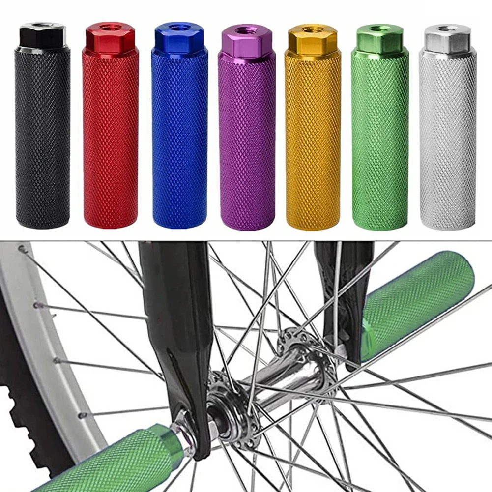 1 Pair Bike Pegs Aluminum Alloy Anti Skid Foot ForBMX Bike Mountain Bikes Fit 3 8 Inch Axles 100x28MM Bicycle Accessories