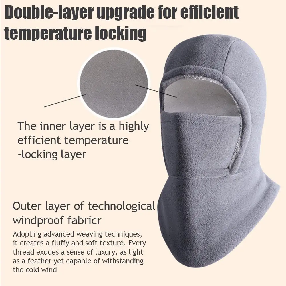 Winter Balaclava For Men Women Windproof Coral Fleece Cycling Mask Thicken Thermal Cold Proof Neck Cover Hood Hat Ski Mask Cap