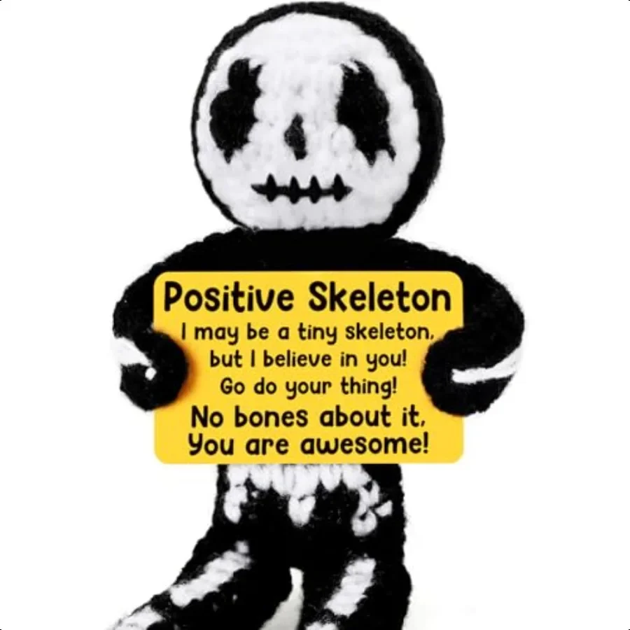 

Mini Positive Crochet Skeleton Gifts Fathers Day Birthday Teacher Appreciation Week Graduation Gifts for Women Men Her Him Hall