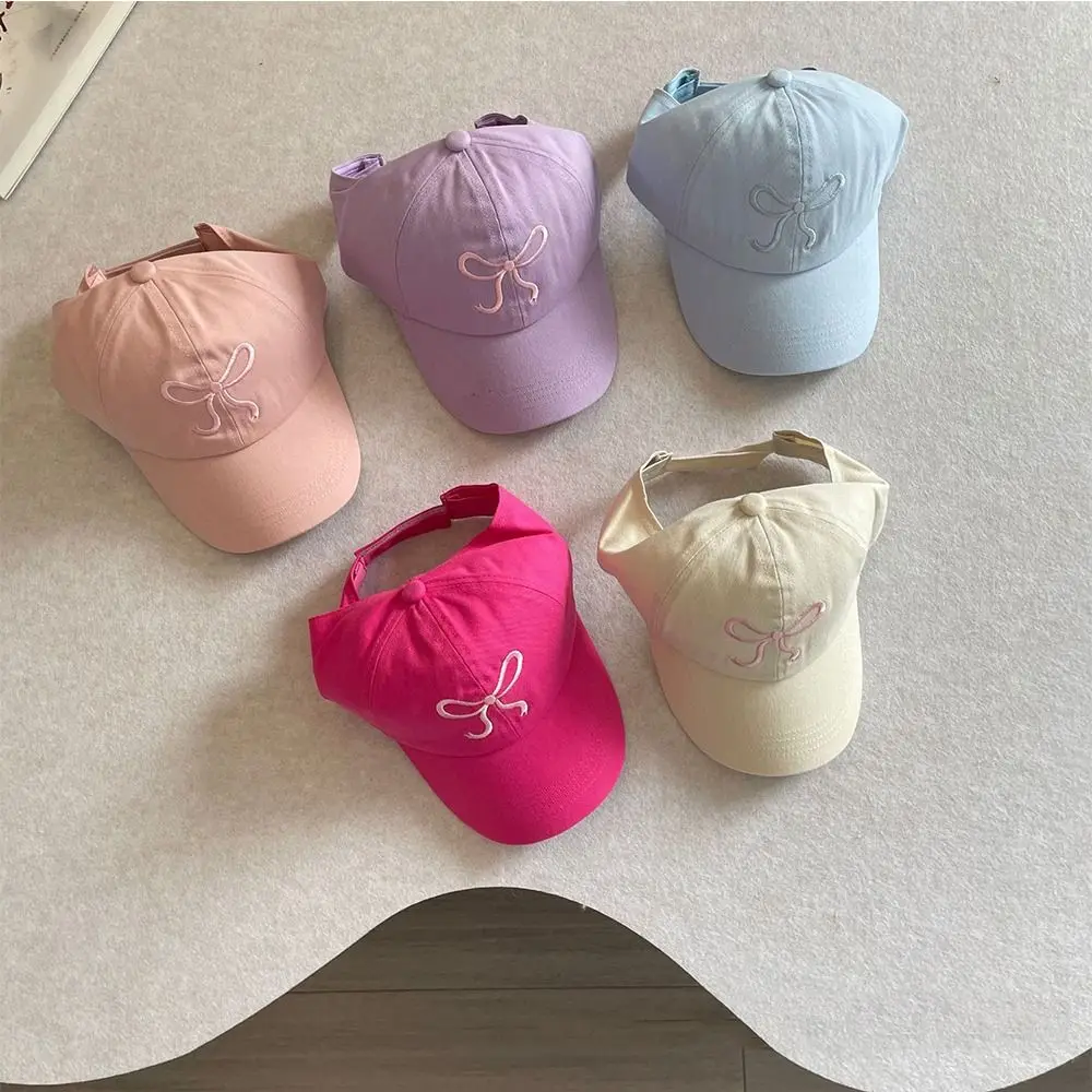 Korean Style Half Empty Top Hat Shading Hat Anti-UV Sun Hat Summer Kid Sunhat Bow No Top Beach Hat Children's Visor Hat Kid