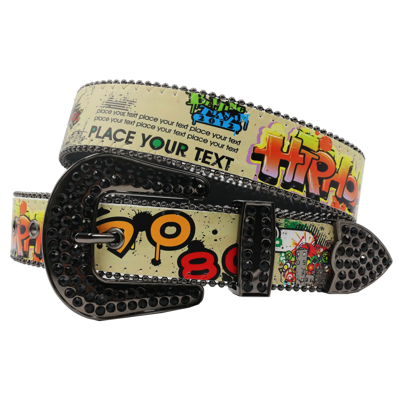 Hip hop Diamond Wide Colour Belt Fashion Rhinestone Vintage Buckle Belt Y2K BB bek Belt