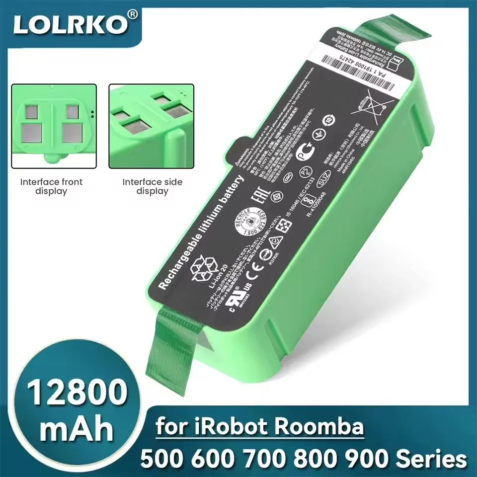 

14.4V 12.8Ah Li-ion Battery for iRobot Roomba Robots 600 700 800 900 Series 696 760 761 770 780 790 860 870 871 880 960 965 966