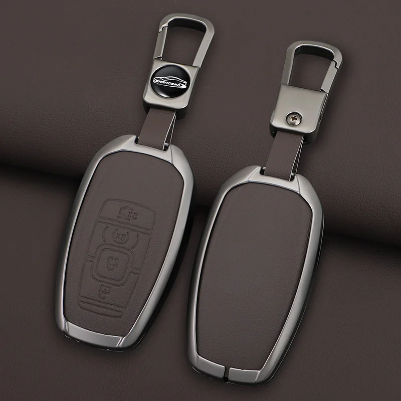 Funda de cuero para llave de coche, aleación de zinc, para Lincoln Continental Navigator Z MKZ MKC MKX Nautilus Aviator Corsair 2017 2018 2019