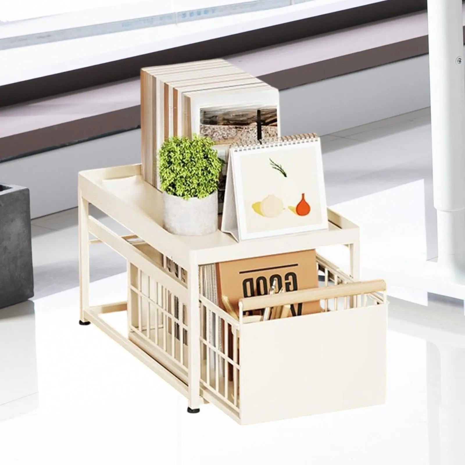 under Sink Rack Multipurpose Spice Rack Notebook Bookshelf Organizer