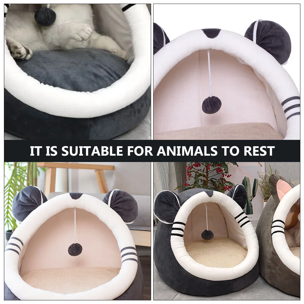 

1pc Nest Super Soft Warm Bed For Cats Puppy Indoor Sleeping Cartoon Style Dismountable Calming Bed Nest Pet