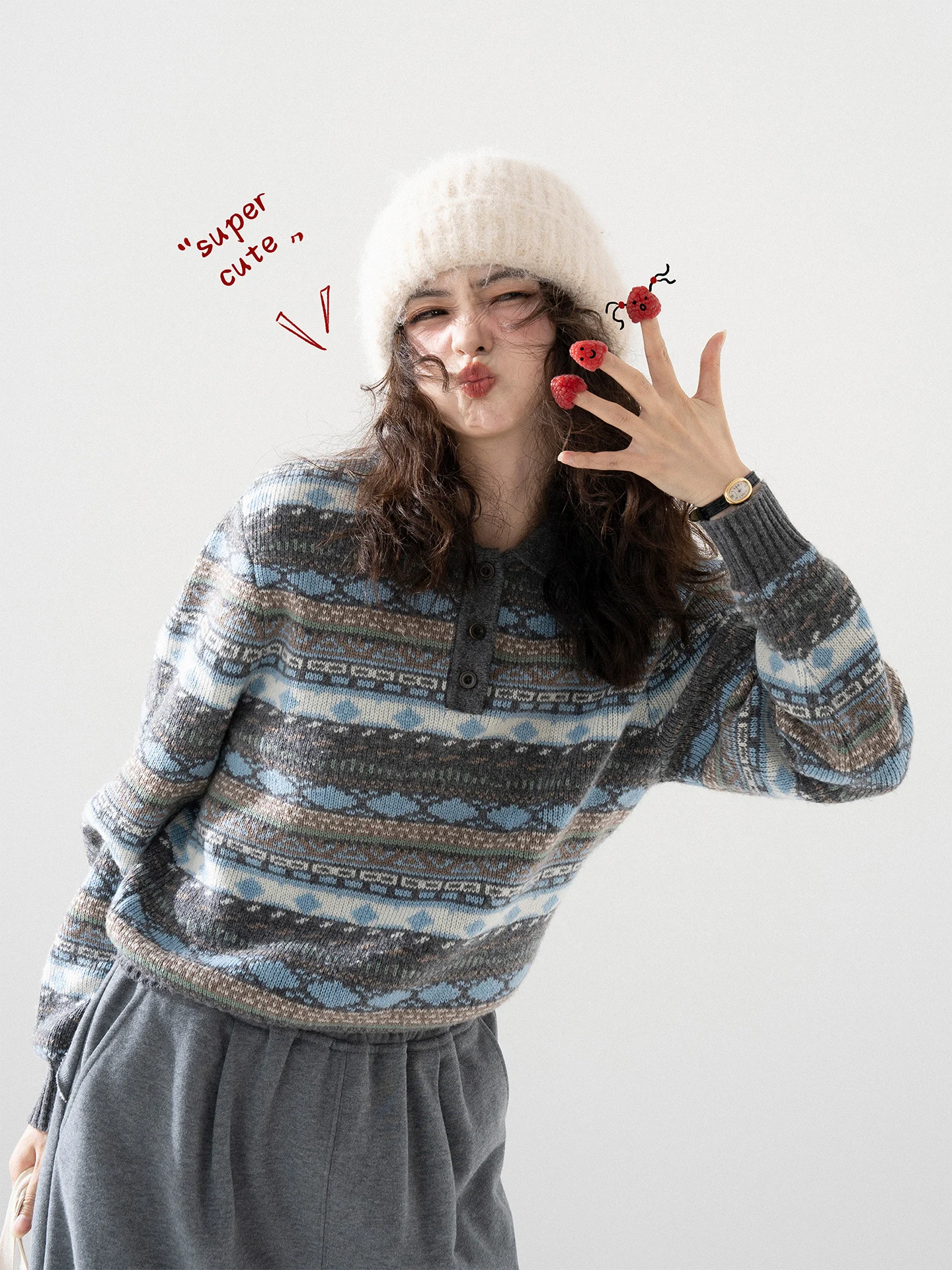 

Женский шерстяной жилет Faro Isla Nordic Retro в стиле Fair Isle, удобный, свободного кроя, с длинными рукавами, осень-зима