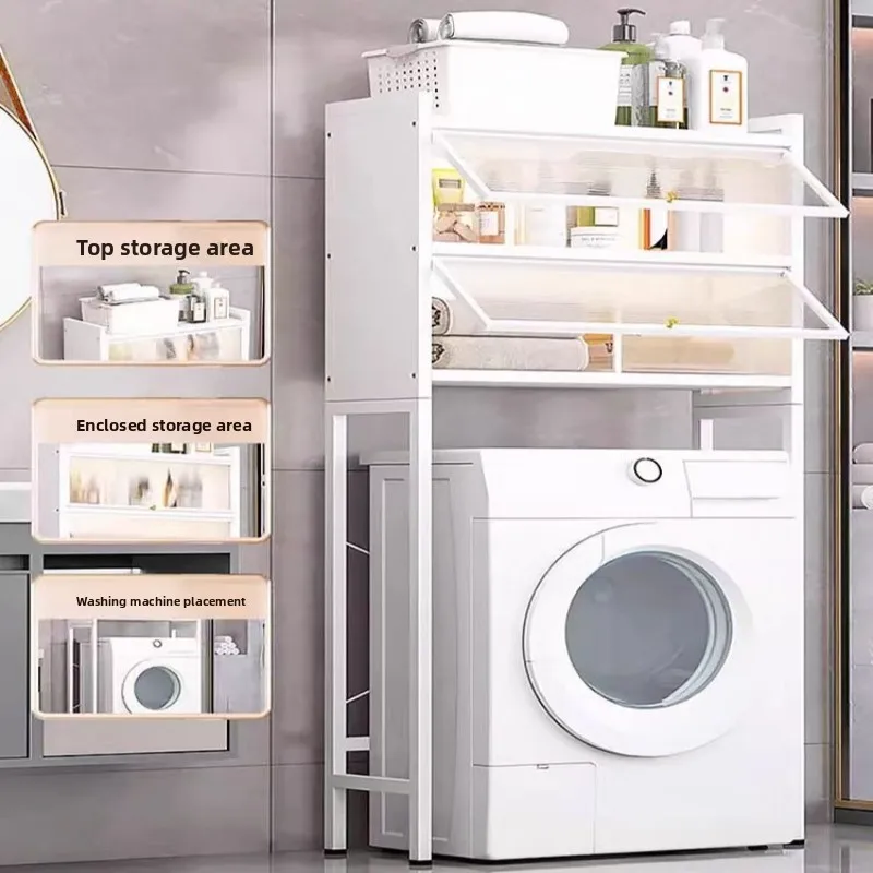 Floor Standing Storage Cabinet Space Saver Bathroom Organizer Multi-Tier Shelf for Laundry Room Washing Machine Storage Rack