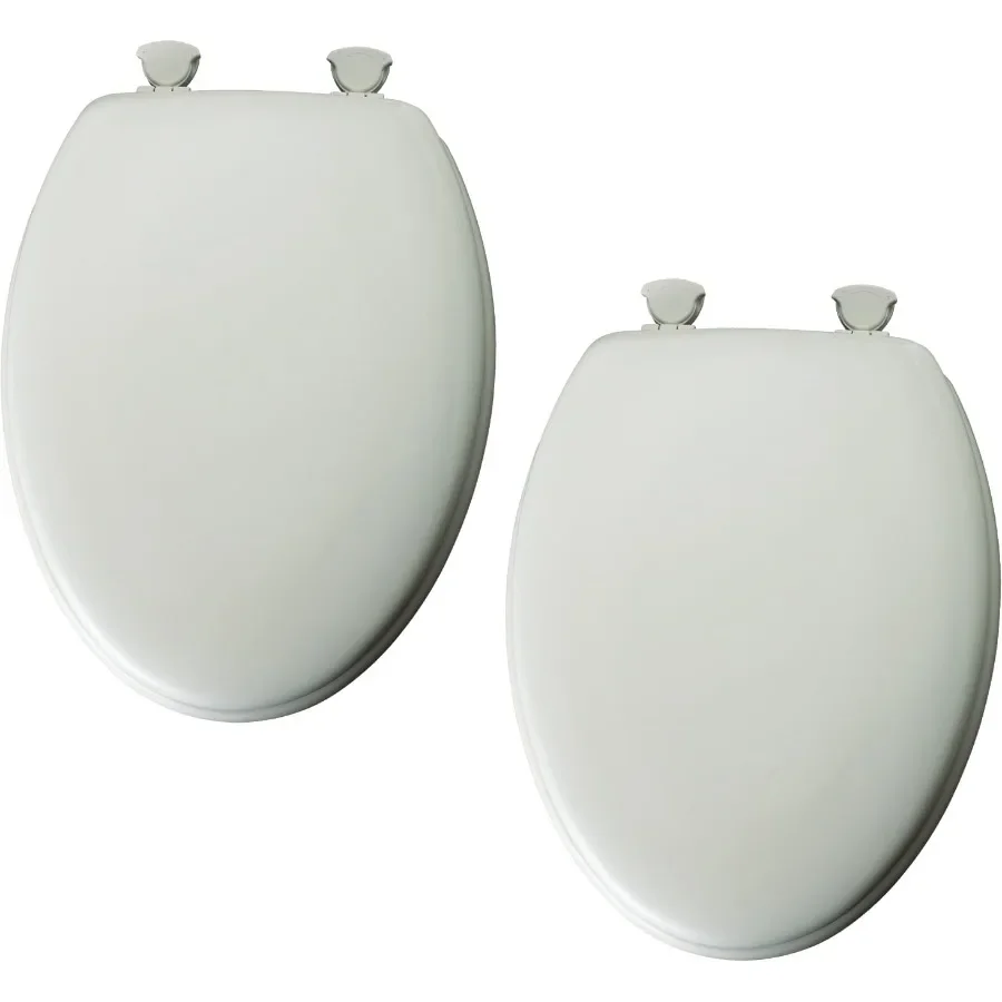 

Mayfair Белое удлиненное традиционное деревянное сиденье для унитаза, комплект из 2 предметов для модернизации ванной комнаты с элегантным дизайном и прочной конструкцией I