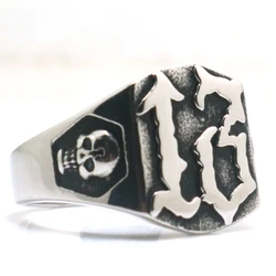 Unisex 316L Stainless Steel Punk Gothic Skull 13 Ring Newest