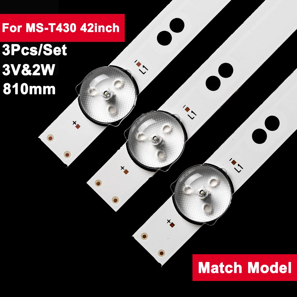 

3V2W 3Pcs/Set Led Tv Strip for MS-T430 42inch MS-T430-3030-08A 810mm LED Backlight Tv Parts MC-32A06X 32A/321