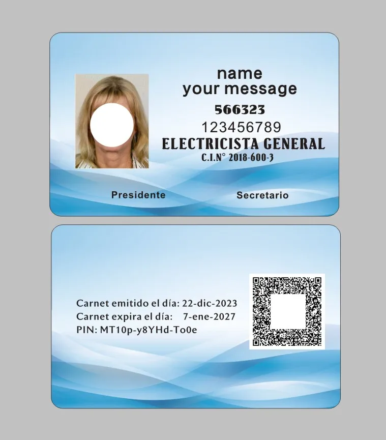 2 pieces,Work card, PVC card printing, customized, free design,0.76mm, waterproof, color printing, round corners