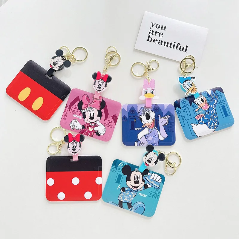 Sevimli fare Cartoo Mickey papatya geri çekilebilir makaralı isimlik hemşire ve doktor kart tutucu ofis ve hastane malzemeleri isim kartı