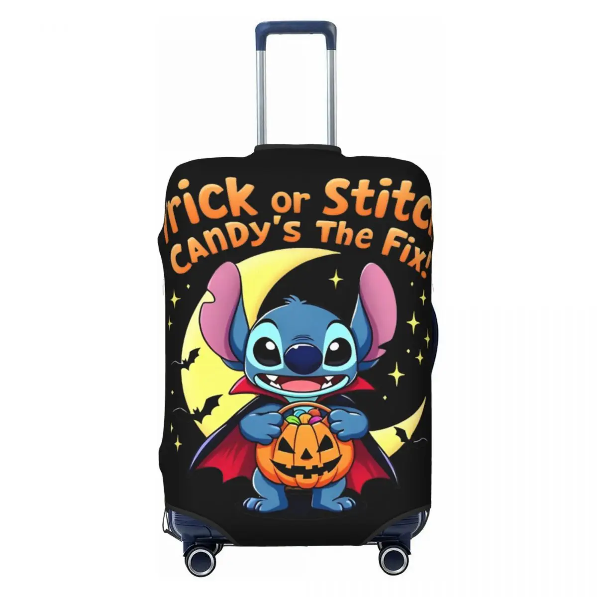 Trick Or Treat With Halloween Stitch In Spooky Autumn Season Suitcase Cover Vacation Business Fun Luggage Case Protector