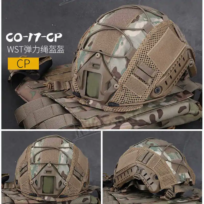 Camouflage Tactical Helmet FAST MICH Rail-Mounted for Battlefield Use in Real-Person CS Games Protective Helmet for Camouflage A