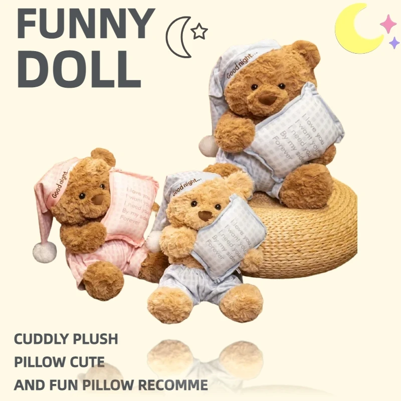 

Seth Pajama Bear Plush Doll High Quality Cute Teddy Bear Wear Pajamas Stuffed Toy Accompany Sleeping Gift Kid Birthday Gift