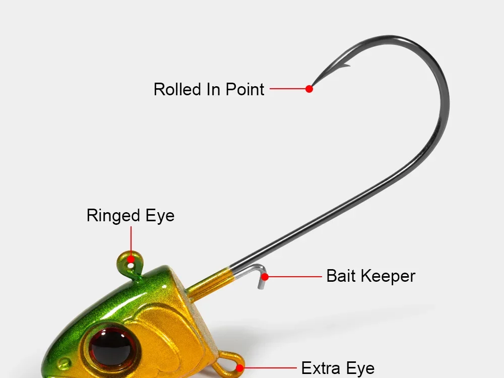 Spinpoler 7g/10g/14g/20g/30g Swimbait Jigkopf mit Weitem Gap und Langem Schaft, Widerhaken in Fischform, Jighaken für Süß- und Salzwasser-Angeln – Detail 5