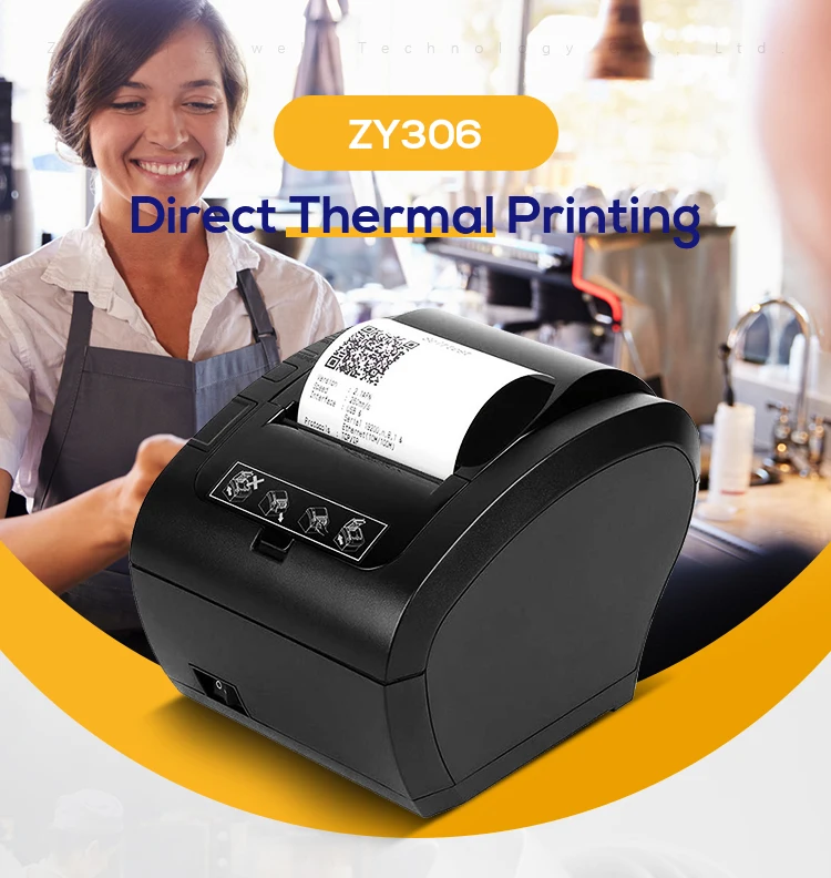 Thermal Printer Wall Mount Support Automatic Paper Cutting 80mm Thermal Receipt Ticket Printer