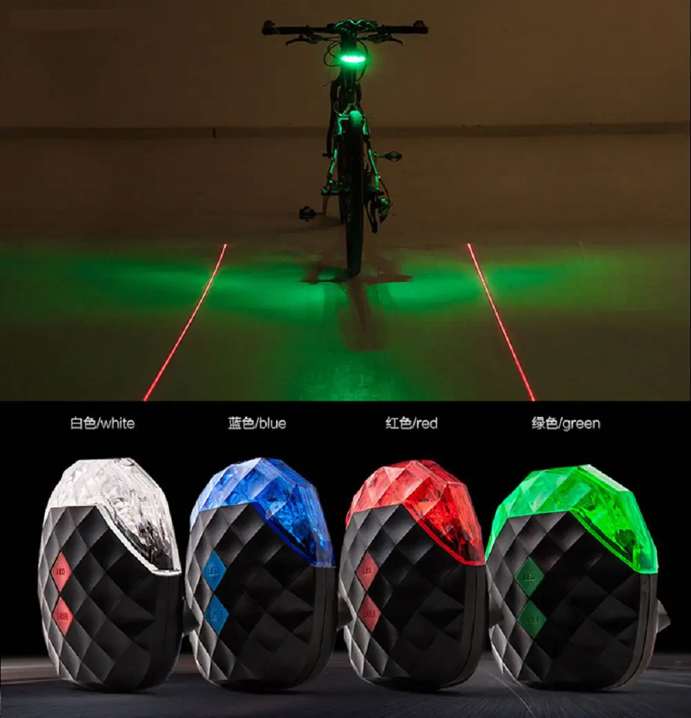 

Laser Rear Bike Tail Light USB Rechargeable Ultra Bright Taillights Bicycle Easy to Install for Cycling Safety Bicycle Light