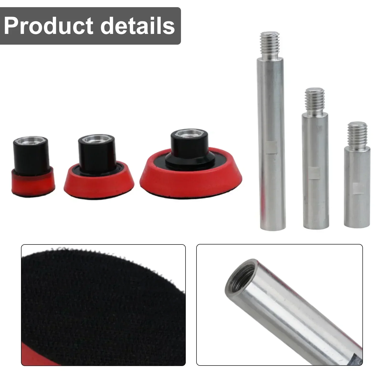 

6pcs 1/2/3 Inch Angle Grinder Extension Connecting Rod Thread Adapter Extension Shaft With Nuts Thread Adapter Rod Polishing