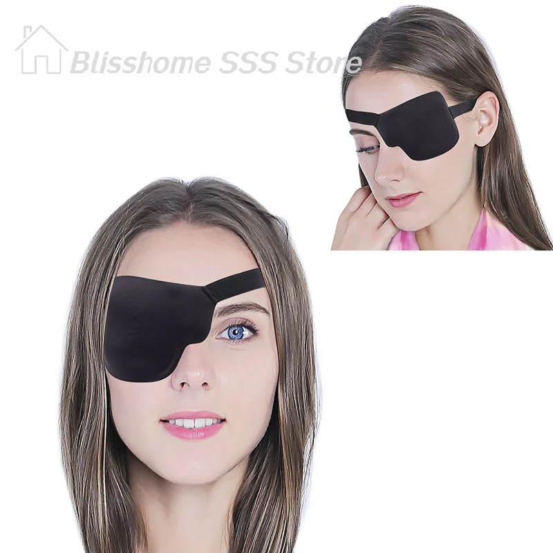 【S】Easy to Use High Quality 1PCS Black Single Eye Patch Adjustable 3D Foam Groove Eyeshades For Lazy Eyes Use Concave Patch