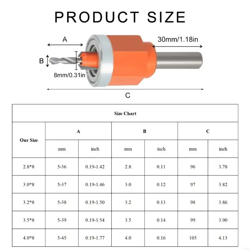 5/6pcs counterskn الحفر بتات الثقب بتات