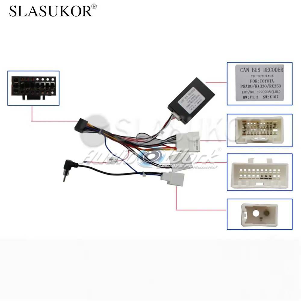 

16PIN Car Radio Cable For TOYOTA CURRENCY OWER AMPLIFIER Canbus Cable Power Wire Cable Android Car