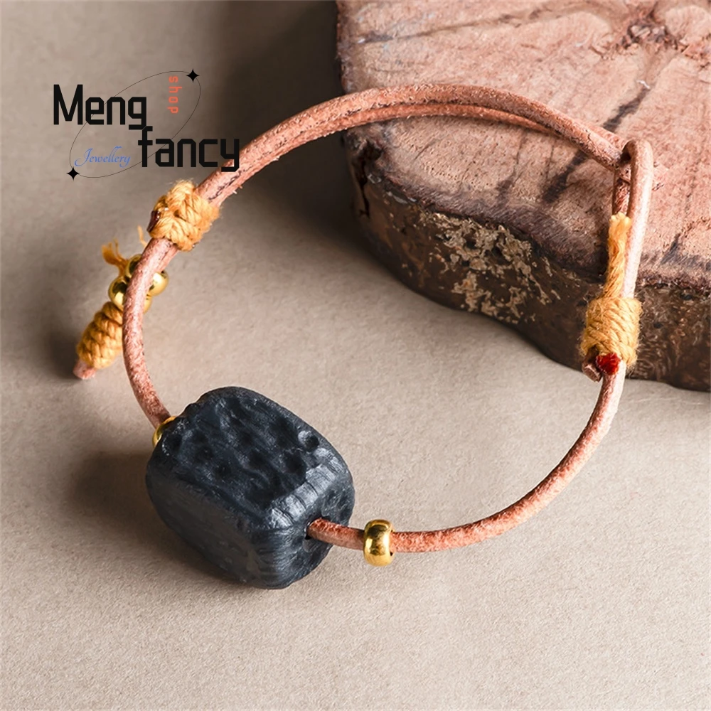 

Genuine Natural Hetian Jade, Black Jade Bracelet, Hand-Woven Jade Bracelet, Simple Chinese-Style Men's and Women's Jewelry