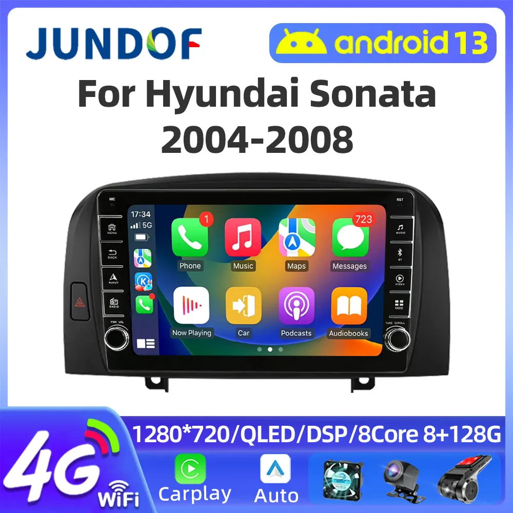 Android 13 For Hyundai SONATA NF 2004 2005 2006 2007 2008 Carplay Car Radio Multimedia Player GPS Navigation BT DSP NO 2DIN DVD 