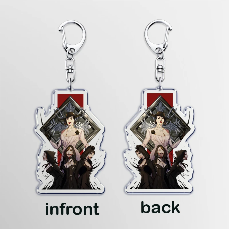 لعبة ساخنة سيدة هاوس Dimitrescu سلاسل المفاتيح للنساء اكسسوارات مصاص دماء كيرينغ المشجعين الأصدقاء الهدايا #5
