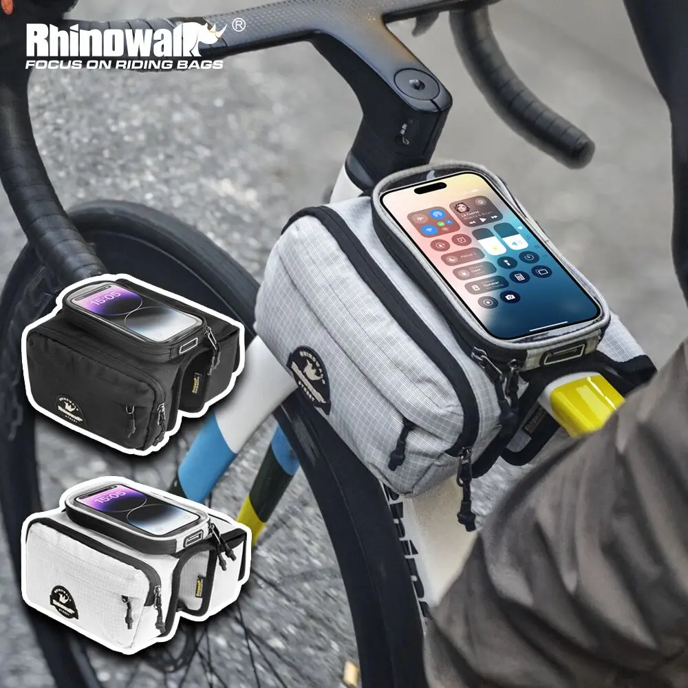 

Rhinowalk Bike Front Top Tube Bag Rainproof Phone Case Holder 7 Inch Touchscreen Storage Frame Bag For Mtb Saddle Pack
