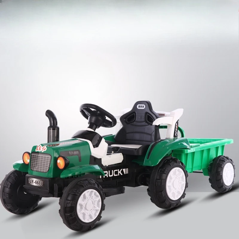 Realistisches elektrisches Traktorspielzeug – langlebiges Outdoor-Fahrzeug für Kinder im Alter von 3 bis 8 Jahren mit Anti-Überschlag-Design, Ladefunktion, Elektroauto