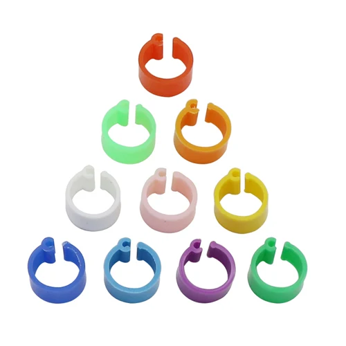 300 Pcs 10 Colors 8mm Inner Diameter 7mm Height Birds Foot Rings Parrot Pigeon Without Text Identification Feet Rings