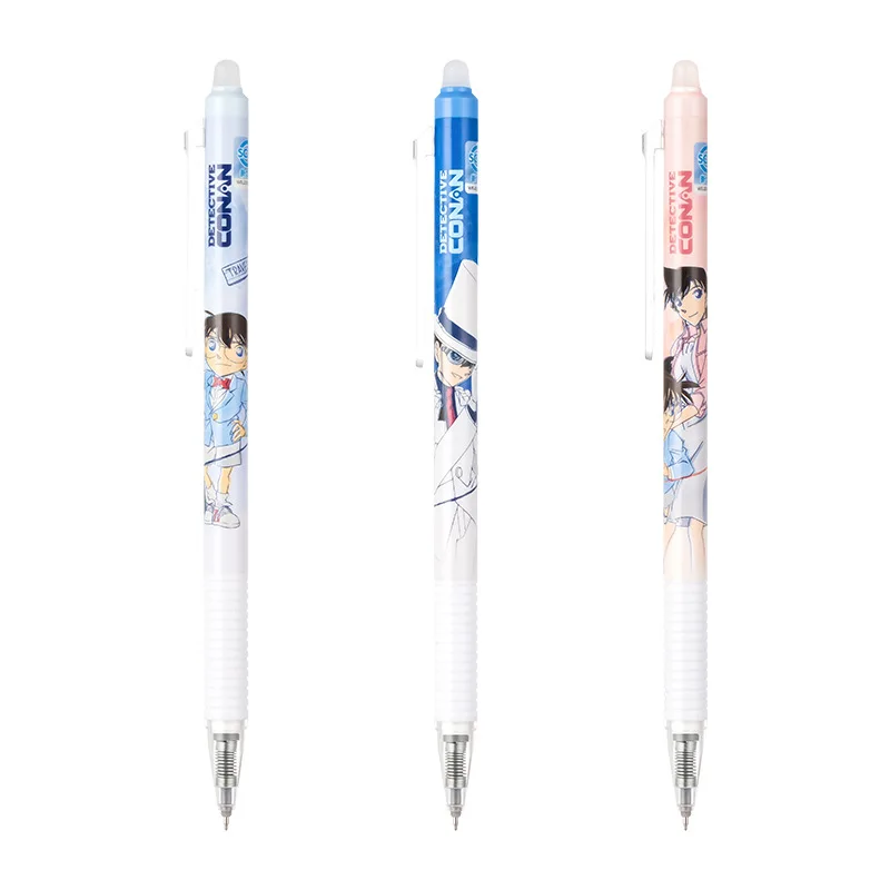 

3Pcs AIHAO 4526 Detective CONAN Kawaii Erasable Gel Pen 0.5mm Blue Black Ink School Office Supplies Stationery Gift