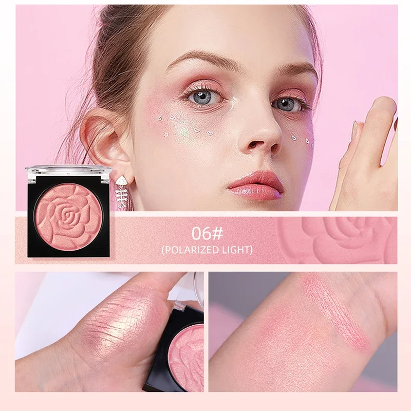 Gezicht Minerale Blush Gebakken Poeder Palet Shimmer Matte Blushes Poeder Dames Cosmetica