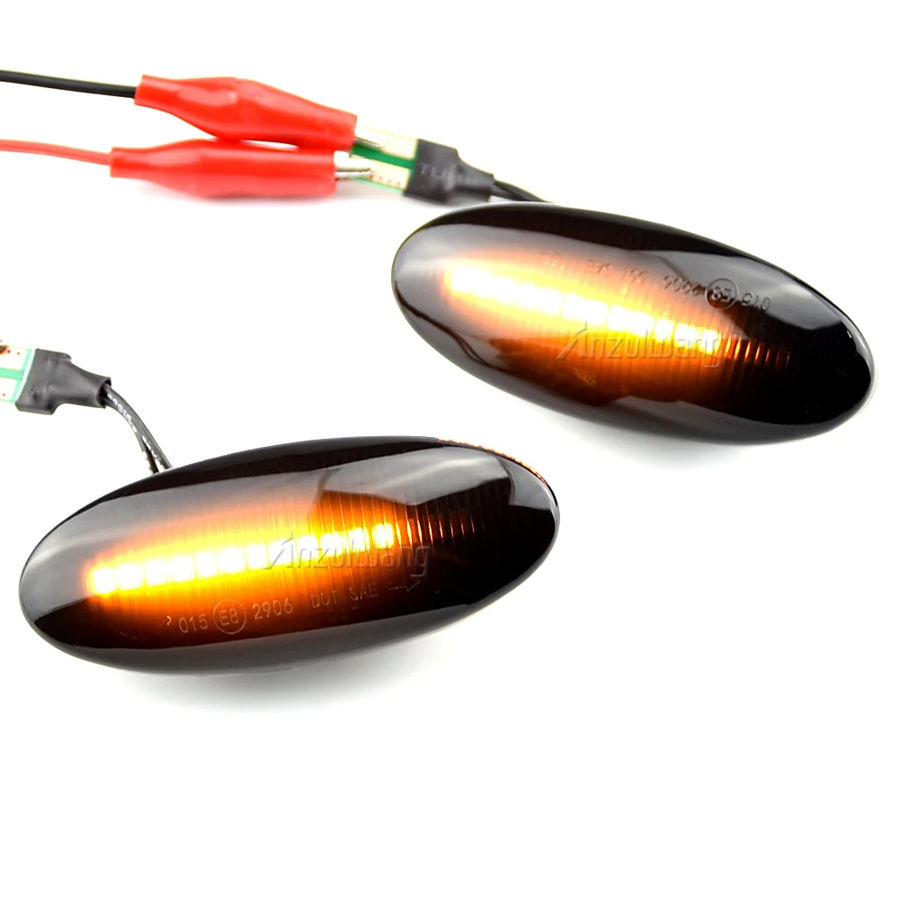 

2pcs Clear & Smoked Lens LED Side Marker Lamp Fender Turn Signal Dynamic Amber Lights For Nissan Dualis (Japan Type) 2007-up