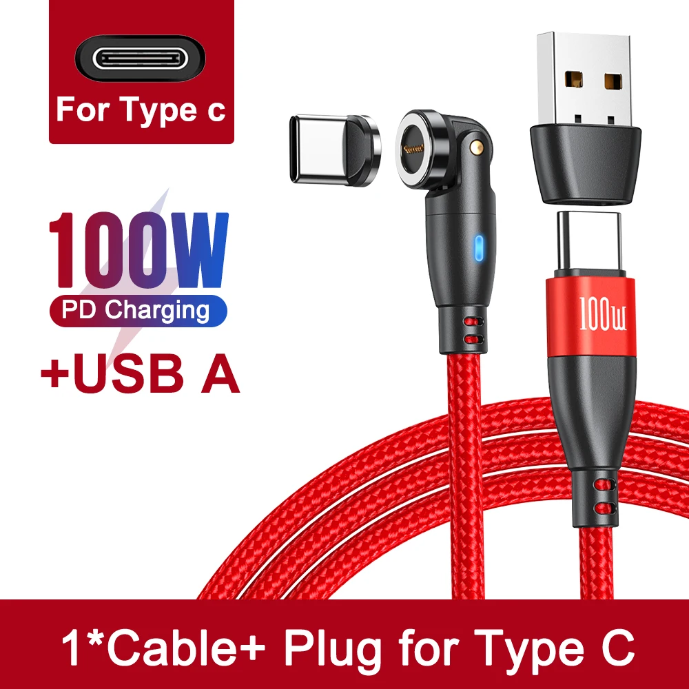 AUFU 100W Magnetisches USB Typ C Kabel 5A Schnellladung Micro Typ C Kabel für MacBook Samsung für iPhone Magnet Ladegerät Kabel