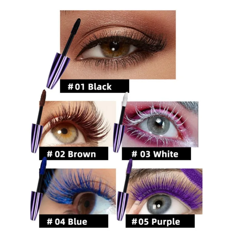 1PC 8D Fibra di seta Mascara per ciglia Impermeabile a lunga durata Trucco per ciglia a prova di sbavature