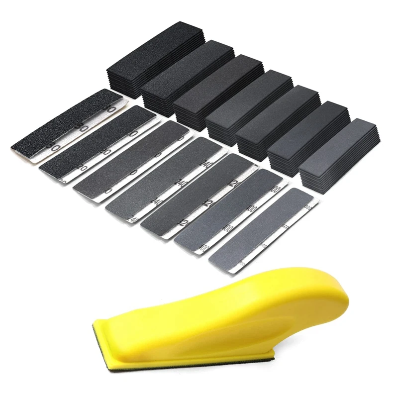 

AC62-71Pcs Mini Sander Kit Mini Detail Hand Sanding Tool Wet Dry Sandpaper For DIY Craft Wood Metal Polishing
