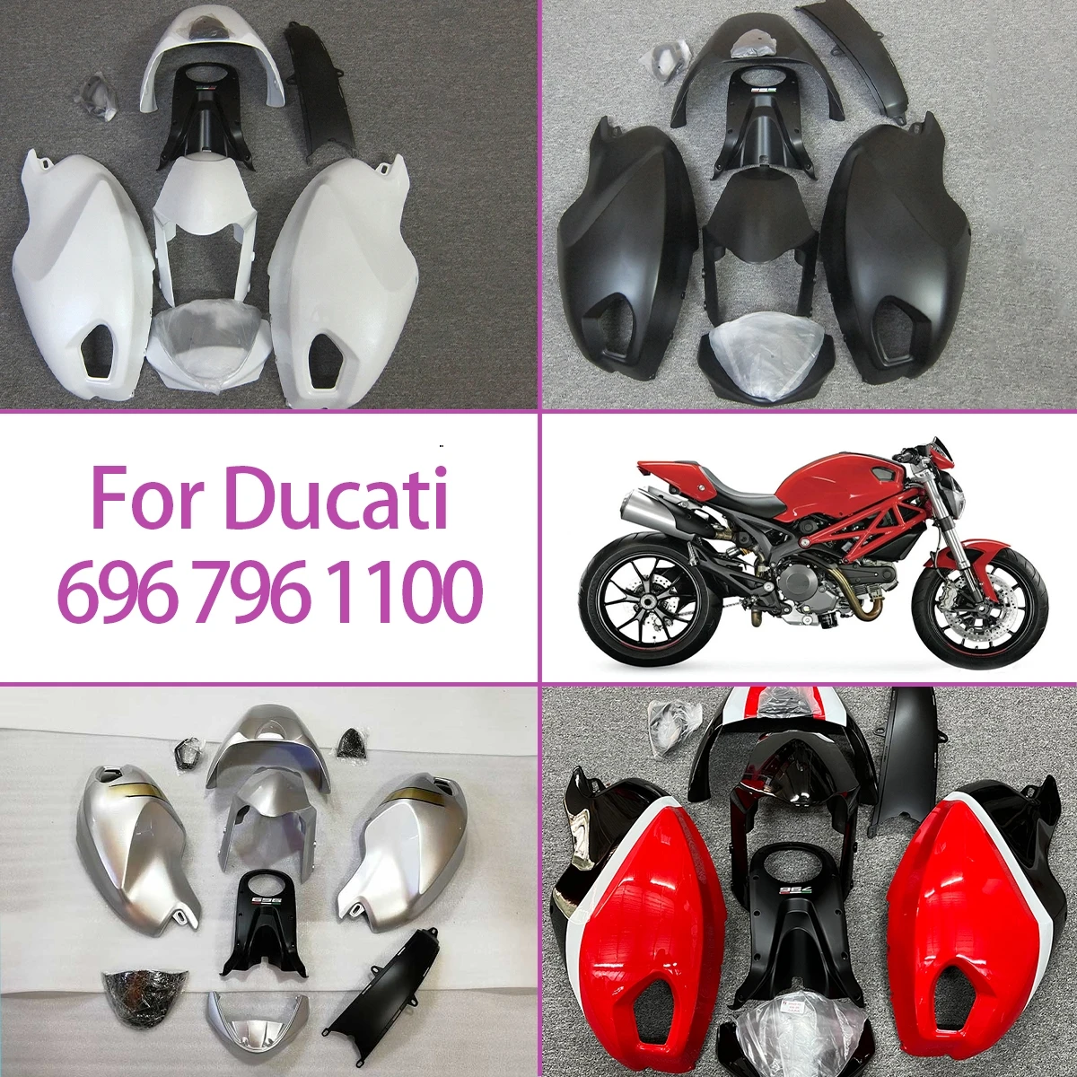 

Комплект обтекателей из ABS-пластика с покраской, изготовленный методом литья под давлением, для Ducati 696 796 1100